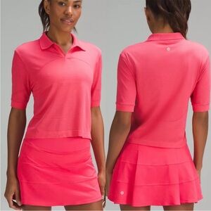 NWT Lululemon Swiftly Tech Relaxed-Fit Polo Shirt in Lip Gloss (pink)